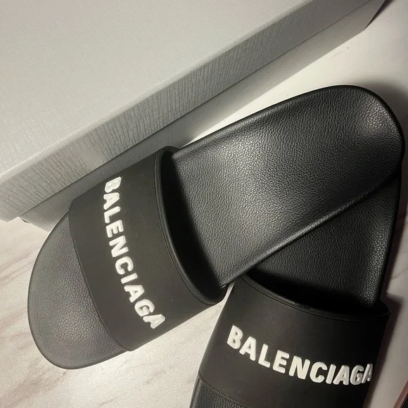 Black balenciaga clog pool slides - Picture 5 of 6